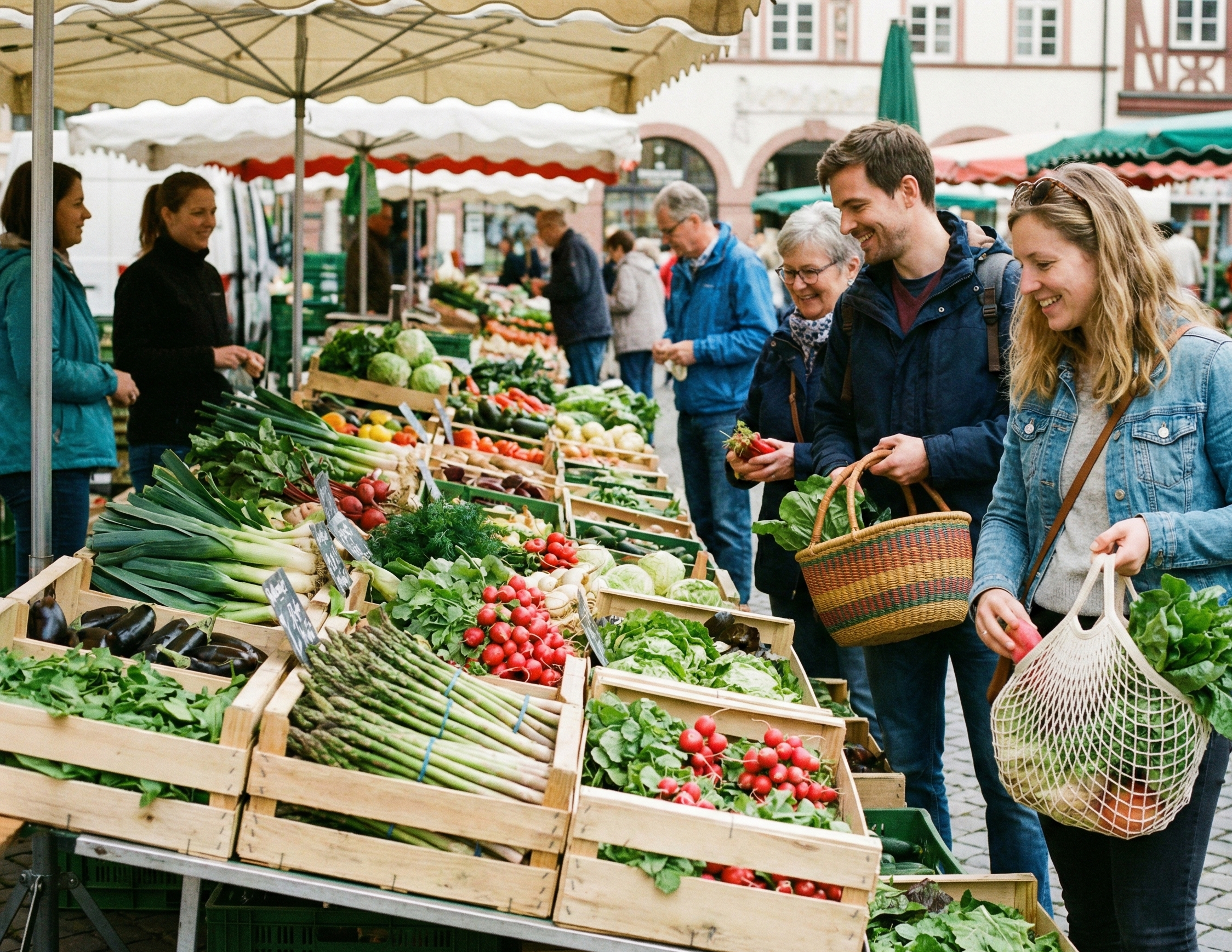 Frisches Gemüse auf dem Wochenmarkt